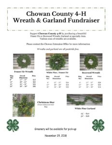 Wreath and Garland Fundraiser flyer 