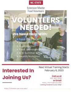 Cover photo for 2023 Extension Master Food Volunteer Training Is Accepting Applications